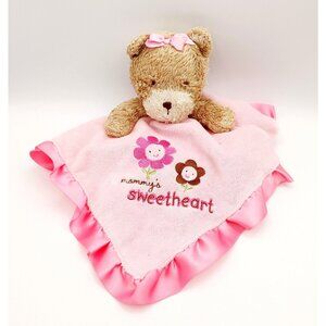 Carters Child of Mine Mommy's Sweetheart Bear Pink Satin Security Blanket Lovey